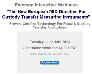 European MID Directive for Custody Transfer Measurement Webinar